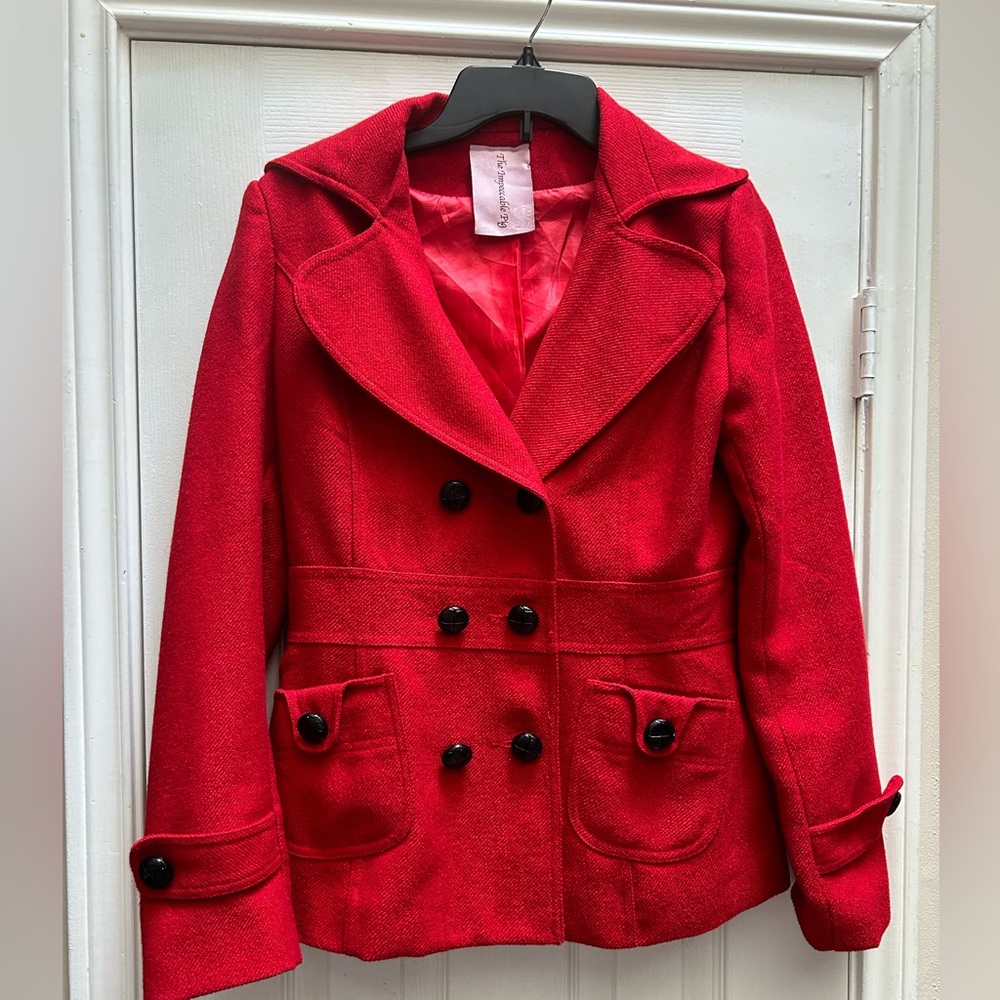 Impeccable Pig Women’s Red Wool Coat